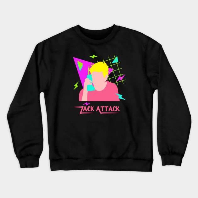 Zack Morris- Zack Attack Crewneck Sweatshirt by NickiPostsStuff